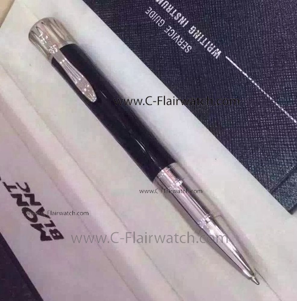 Fake MB Mark Twain Ballpoint Pen - Black Barrel Mont Blanc Pen